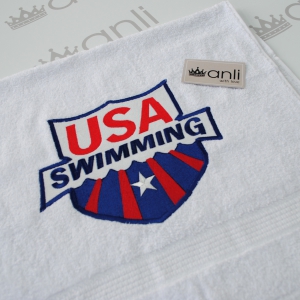 Махровое ручное полотенце с вышивкой эмблемы USA swimming