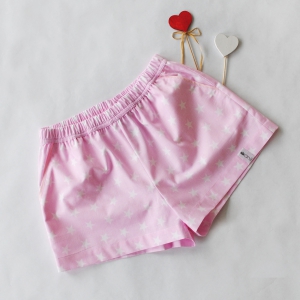 Домашние шорты с карманами звезды на розовом фоне