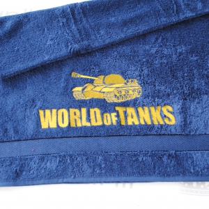 Махровое ручное полотенце с вышивкой "World of Tanks"