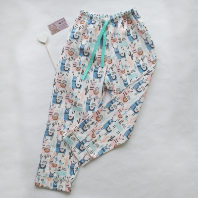 Пижамные брюки альпаки и кактусы