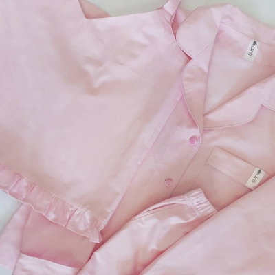 Пижамный жакет светло-розовый однотон