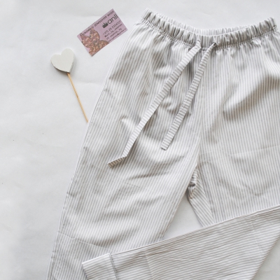 Пижамные брюки серо-белая полоска
